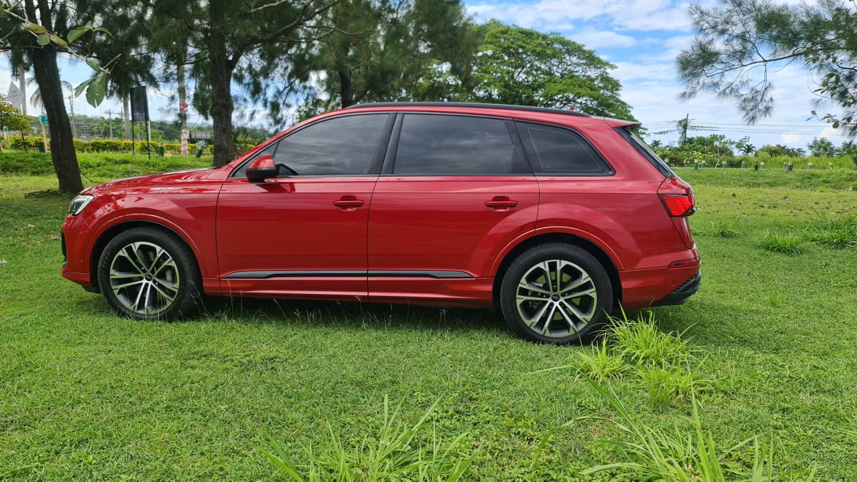 Elegant profile showcasing its substantial dimensions and refined character line.