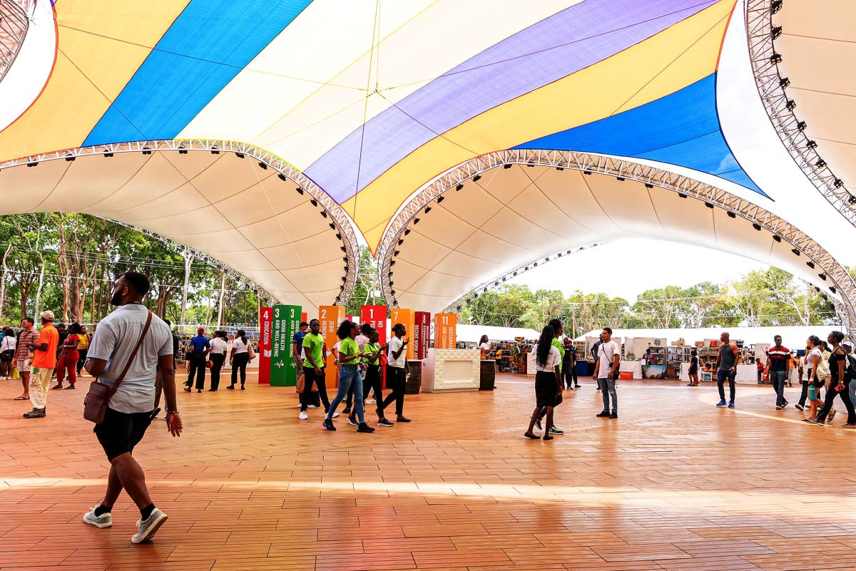 
A pan of a section of the Grand Market at CARIFESTA XV in Barbados.