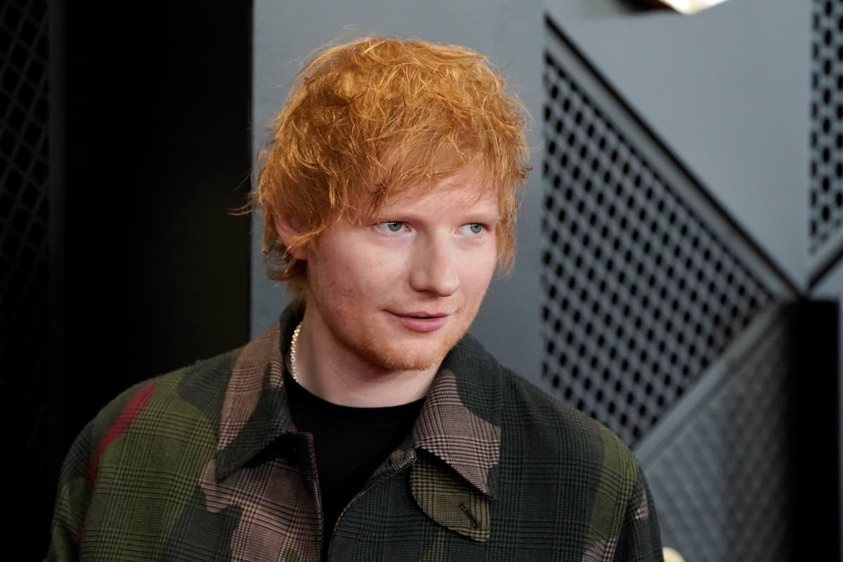 Ed Sheeran arrives at the 66th annual Grammy Awards on Sunday, February 4, 2024, in Los Angeles. 