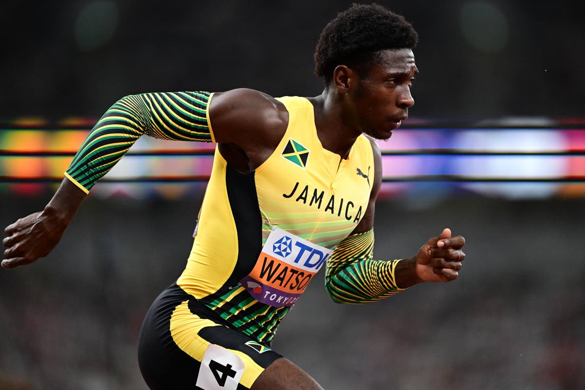Antonio Watson of Jamaica competing in his heat of the men’s 400 metres qualifiers on day two of the 2025 World Athletics Championships in Tokyo, Japan, yesterday. Watson, the defending champion, finished eighth in 46.23 seconds and did not advance to th