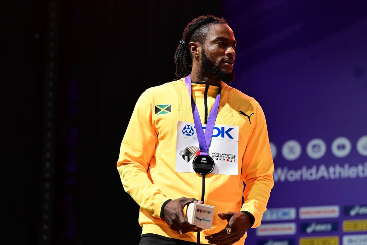 Kishane Thompson, silver medalist in the mens 100m 
