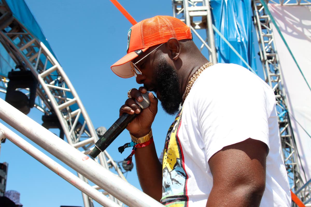 Bunji Garlin in his element during as he electrified Port Spectrum with an incredible performance at Xodus Wet Music Festival.
