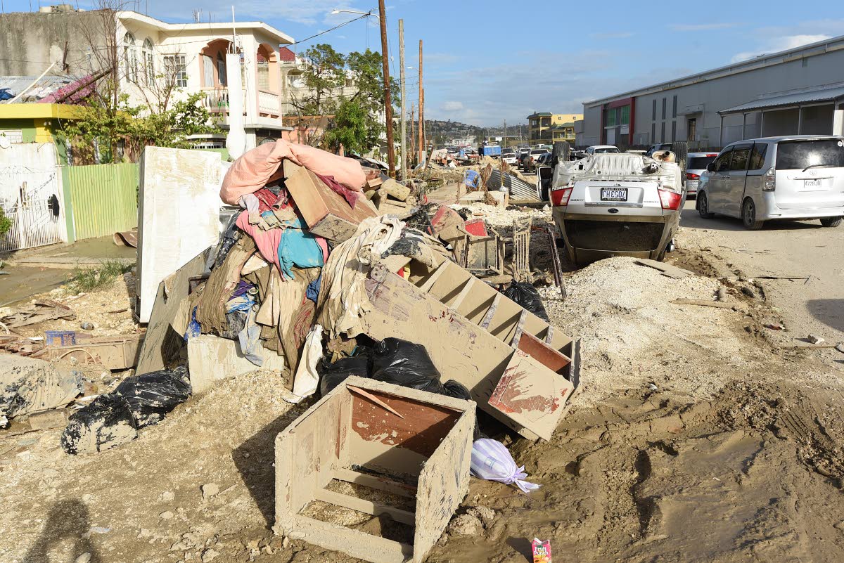 A section of Westgreen in Montego Bay, St James, more than a week after Hurricane Melissa devastated the island.