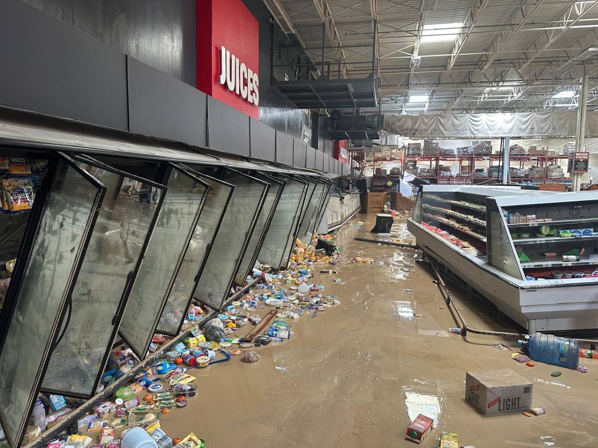 MegaMart Montego Bay severely damaged by floods caused by Hurricane Melissa