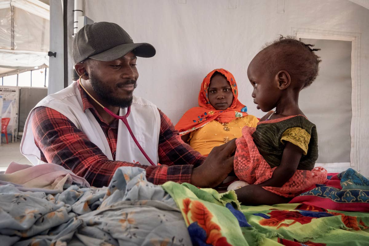 Children suffering from malnutrition are treated at an MSF clinic in Metche Camp, Chad, near the Sudanese border.