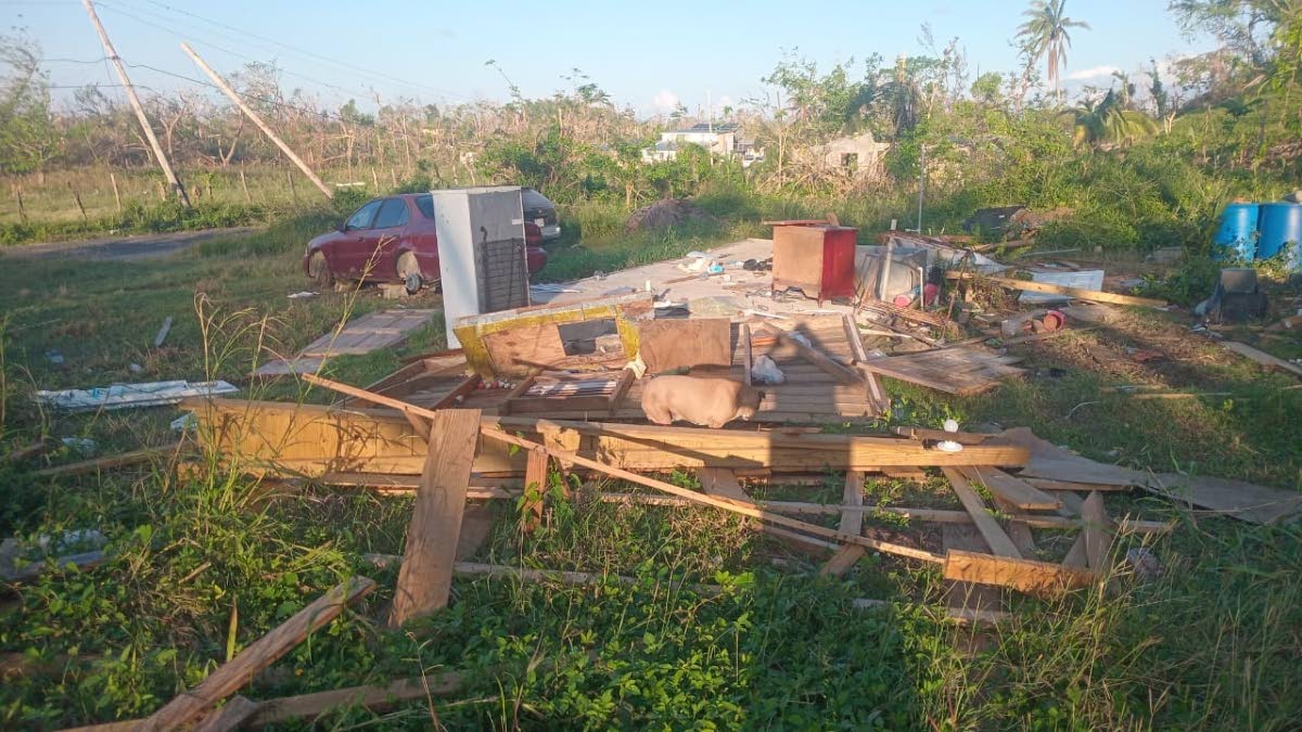
The remains of Frome Technical High School teacher Wayne Coley’s house in Amity, Westmoreland.