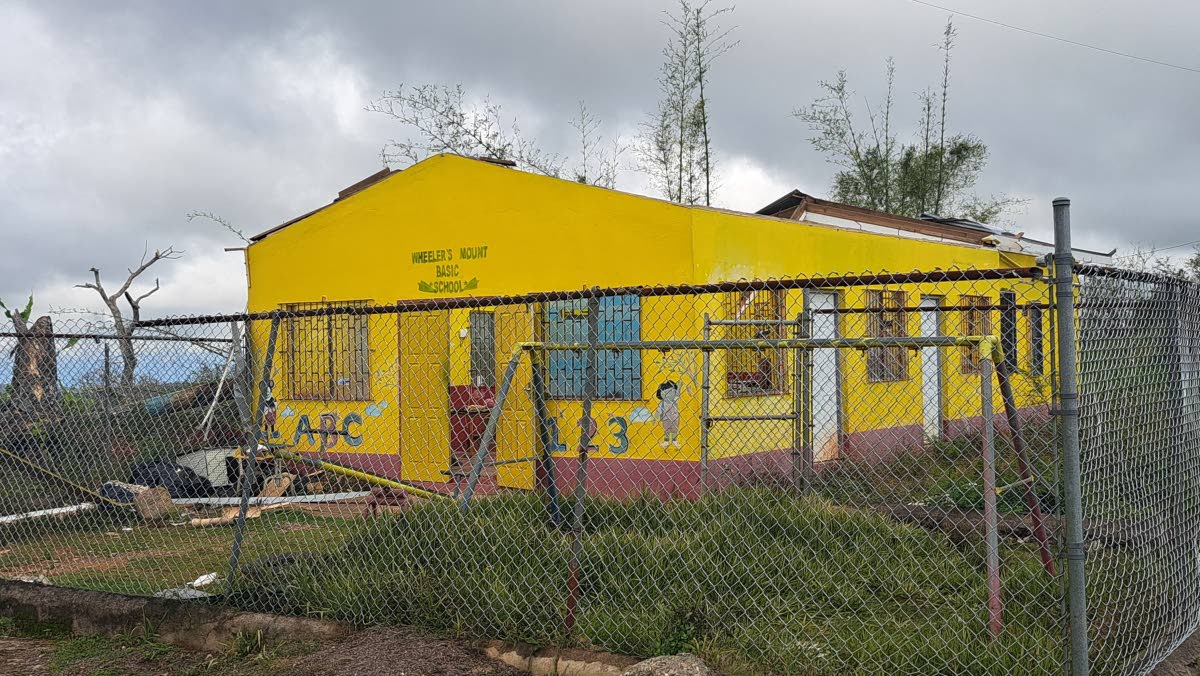 The Wheeler’s Mount Basic School in St Catherine, which was damaged by Hurricane Melissa.