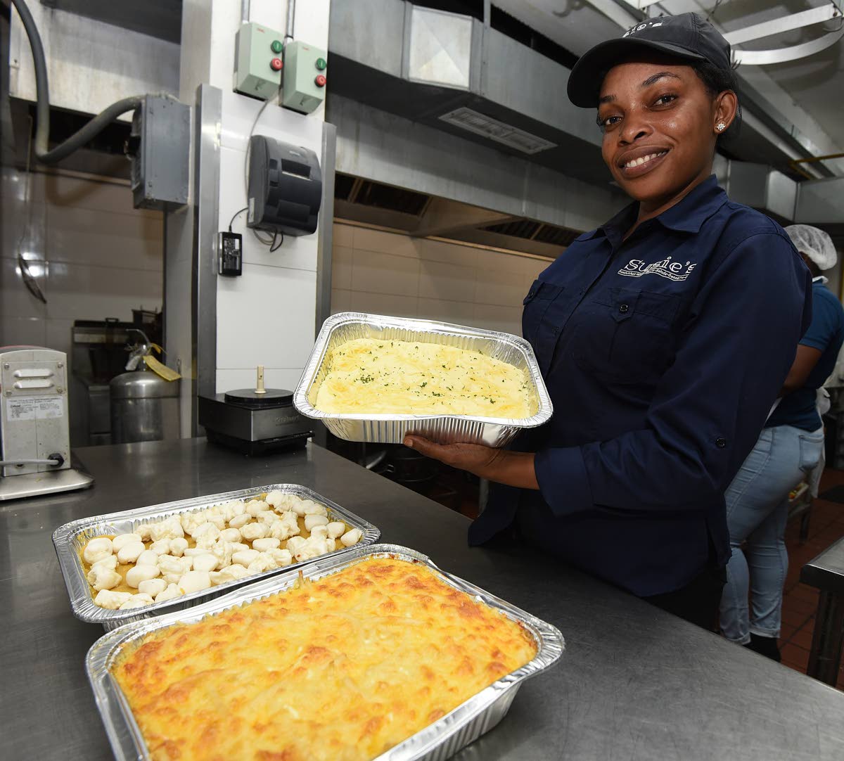 Stacy Reid, manager at Susie’s, shows off the mashed potatoes.
