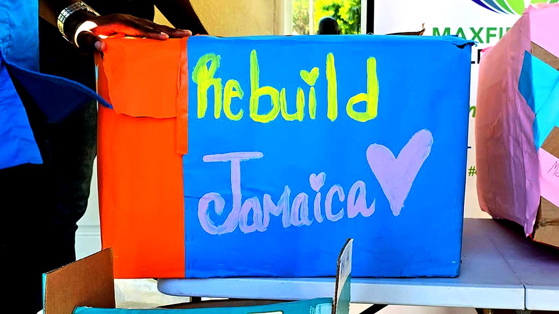 One of the packages prepared by children from the home.