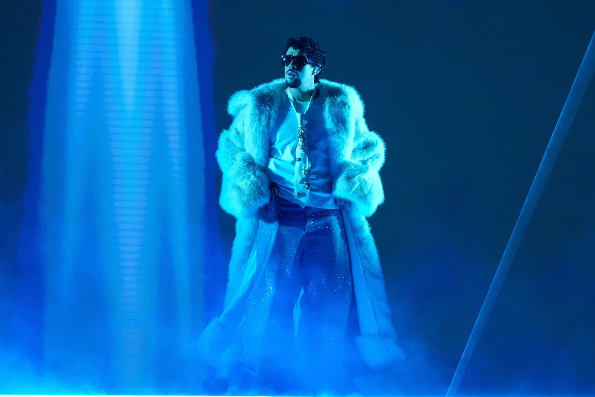 Bad Bunny performs during the iHeartRadio Music Awards in Los Angeles on March 17, 2025. 
