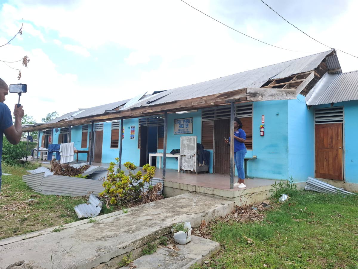 The building for the Westmoreland Association for Street People (WASP) is still waterlogged and with parts of the roof either lifted or missing.