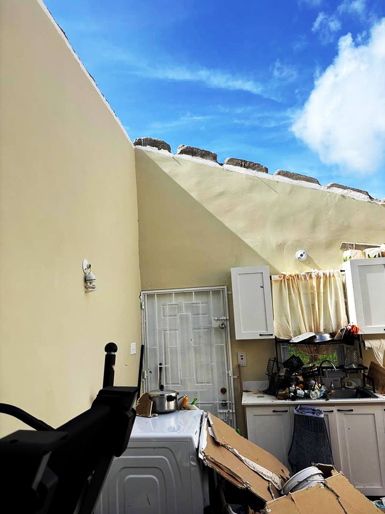 Damaged property in Union Acres, St James.