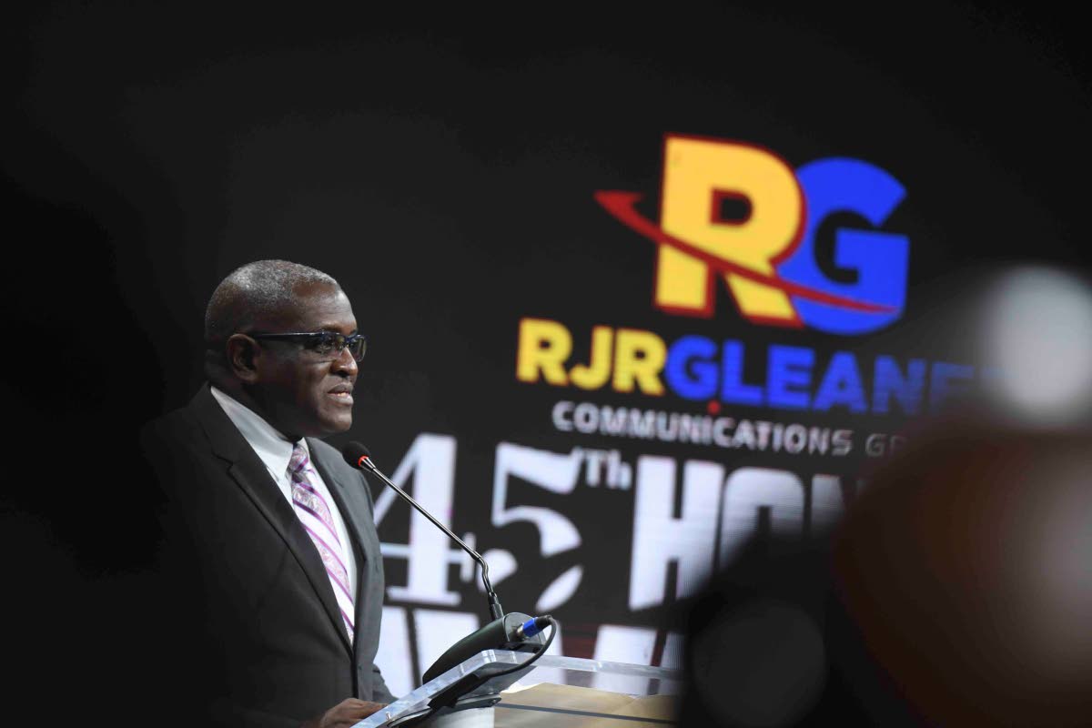 Anthony Smith, CEO at the RJRGLEANER Communications Group, gives remarks at the RJRGLEANER Honour Awards ceremony held on July 1 at the TVJ studios. 