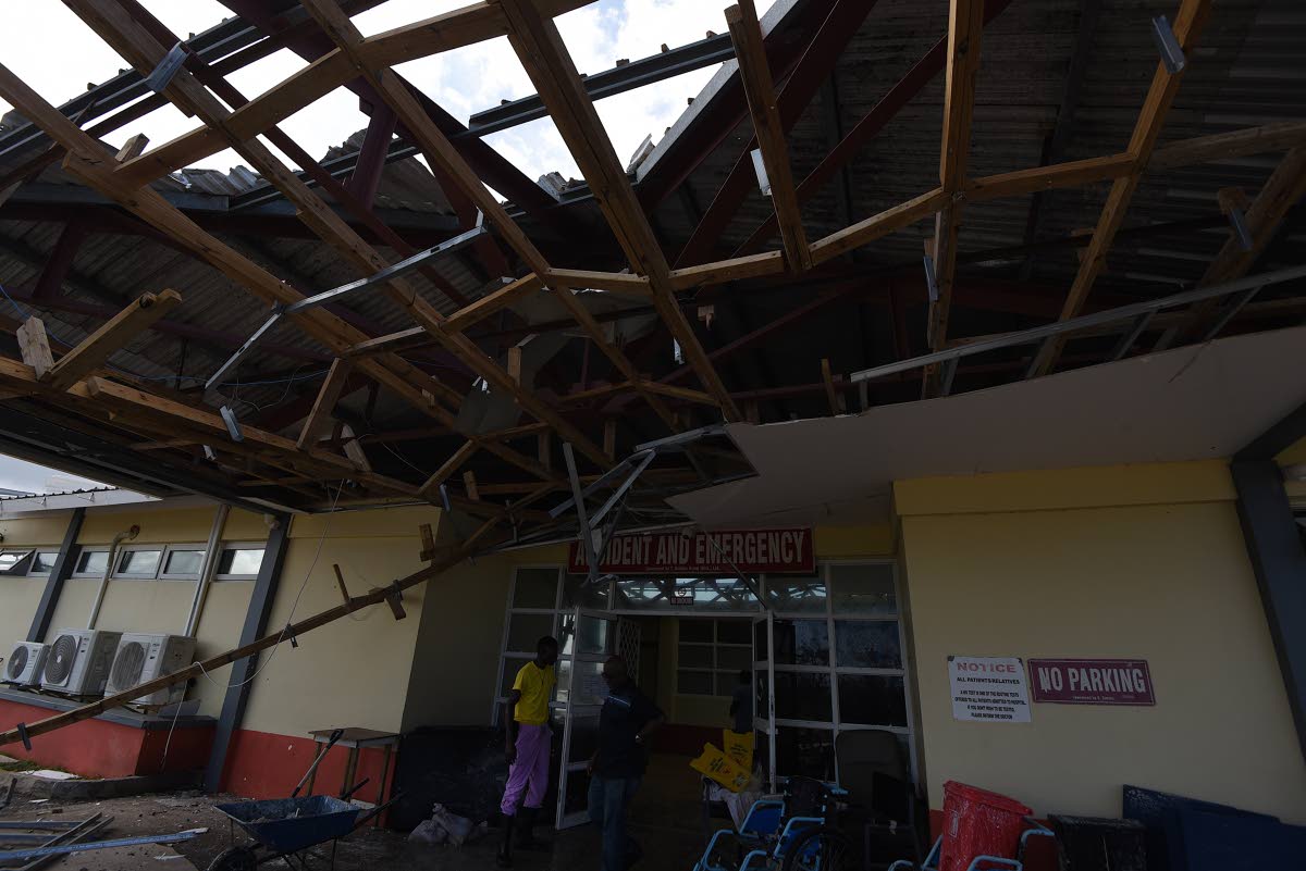 
The Accident and Emergency entrance of the Falmouth Hospital in Trelawny was extensively damaged during the passage of Hurricane Melissa.