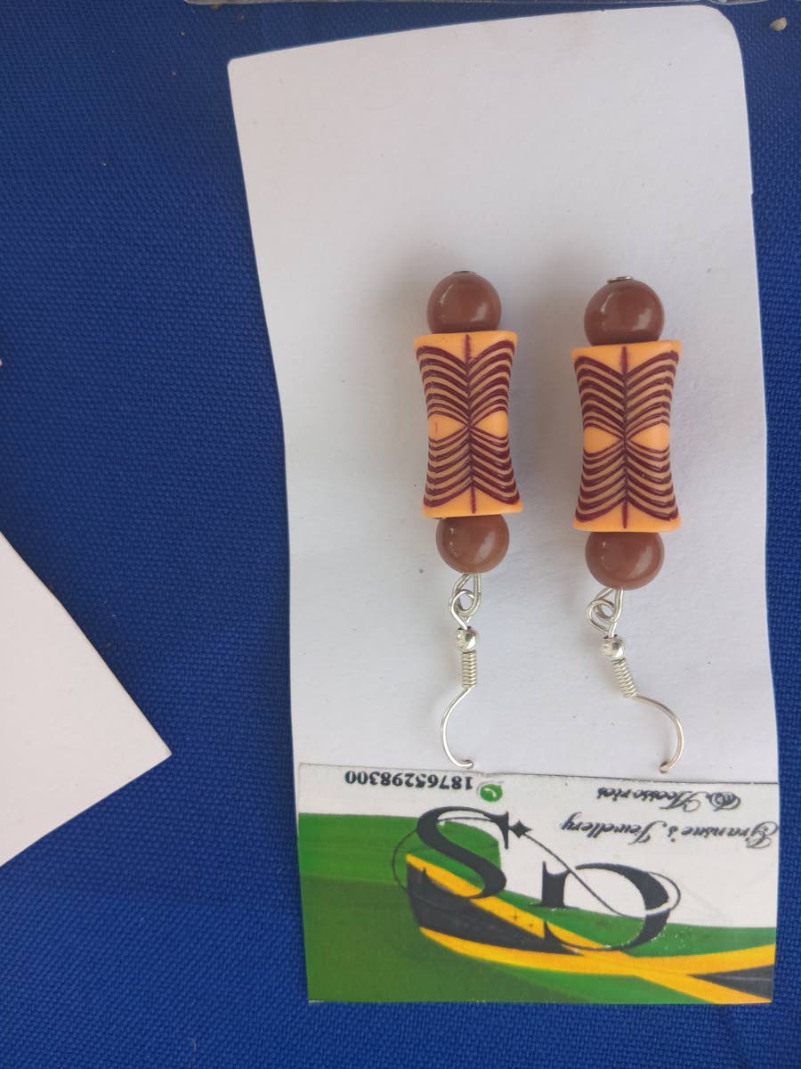 Earrings on show.