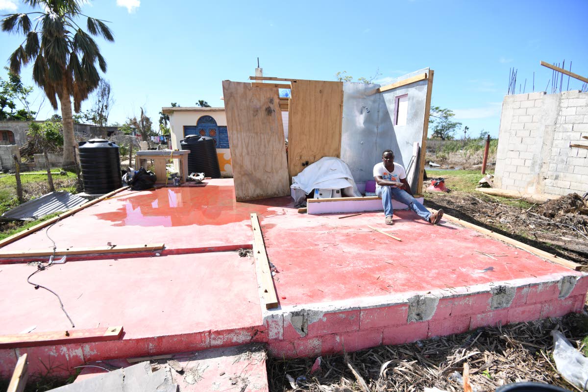 
Owen Smith, a resident of Parottee, St Elizabeth, lost his home to Hurricane Beryl in 2024 and was gifted a new home by Food For The Poor, which Hurricane Melissa also ravaged, leaving just the bathroom partitions standing.