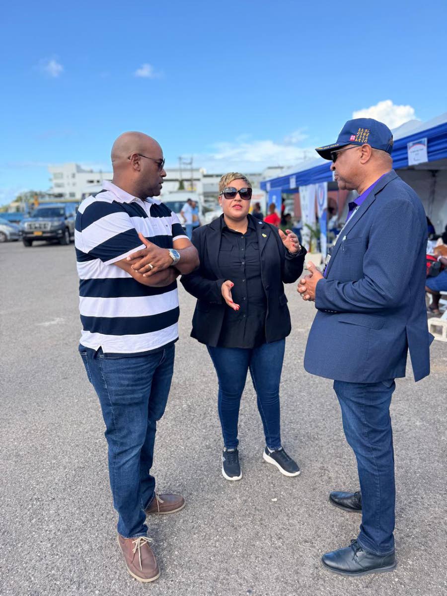 From left: Dwight Crawford, deputy mayor of Montego Bay and the St James Municipal Corporation’s councillor for the Spring Garden Division; Krystal Lee, state minister in the Ministry of Health and Wellness; and St Andrade Sinclair, regional director of 