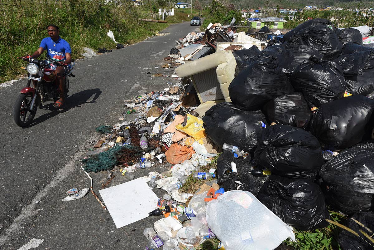 A pile up of garbage seen recently along a section the Darliston to Lennox Bigwoods main road. 