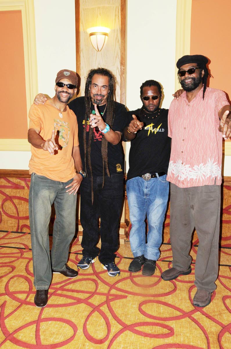 In this January 2010 file photo, Third World band members at their press conference at RIU Resort in Montego Bay (from left ) Norris Webb, Cat Coore, Tony ‘Ruption’ Williams and Ritchie Daley. Missing from the photo are William ‘Bunny Rugs’ Clarke 
