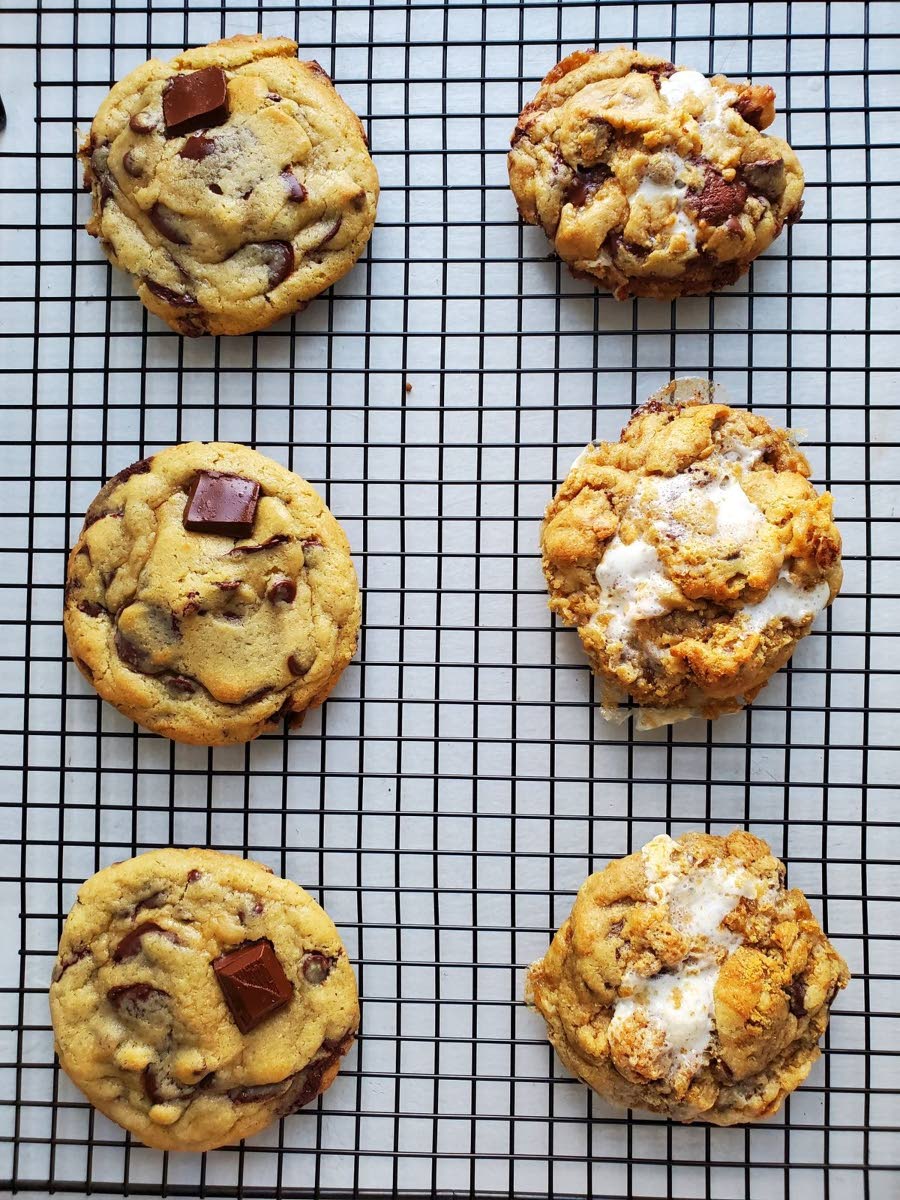 Crumb’d’s chocolate chip and campfiyah cookies, two of the bakery’s standout treats, blend nostalgic comfort with bold, contemporary flavours.