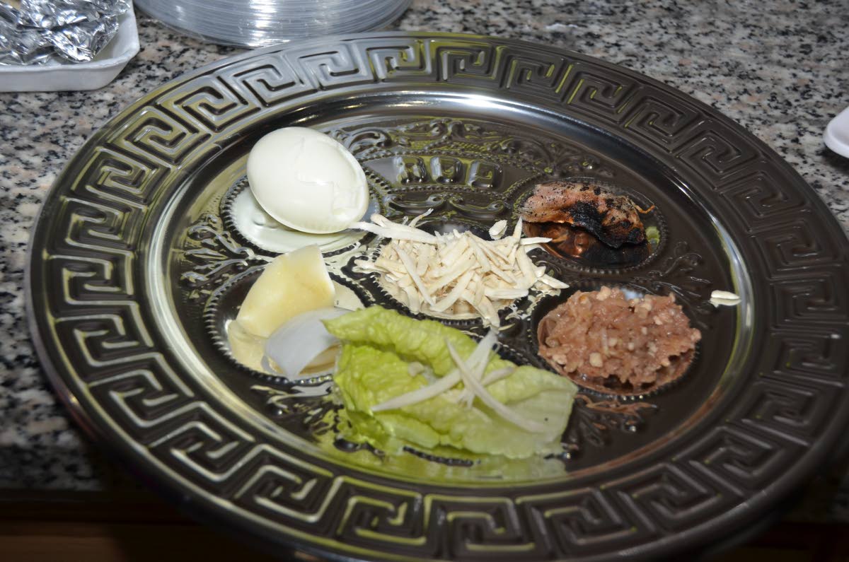 The seder plate. 