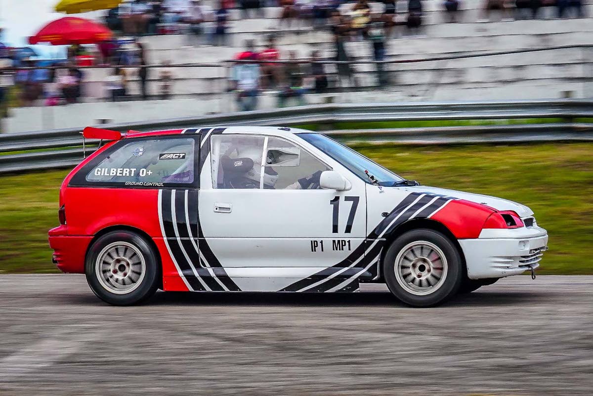 Don Gilbert, in his Suzuki Swift GTI, passes the Dover grandstand. His steady performance throughout the year earned him enough points to secure the Modified Production 1 championship.