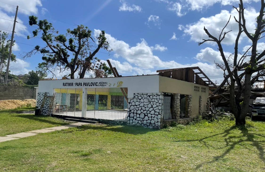 left: The Ratimir Papa Pavlovic Music Hall, where young musicians used to hone their skills, has been left without a roof.