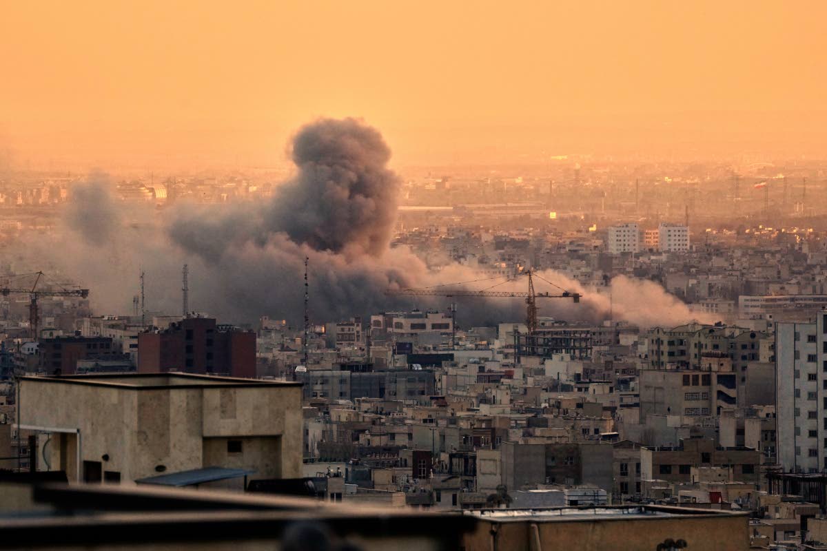 A plume of smoke rises following a US-Israeli military strike in Tehran, Iran, on Tuesday, March 3.