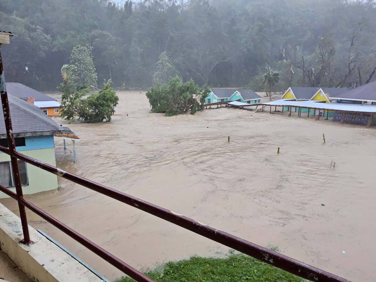 Floodwaters from Hurricane Melissa completely submerged a number of buildings at Blessed Assurance Children's Home in Adelphi, St James. 