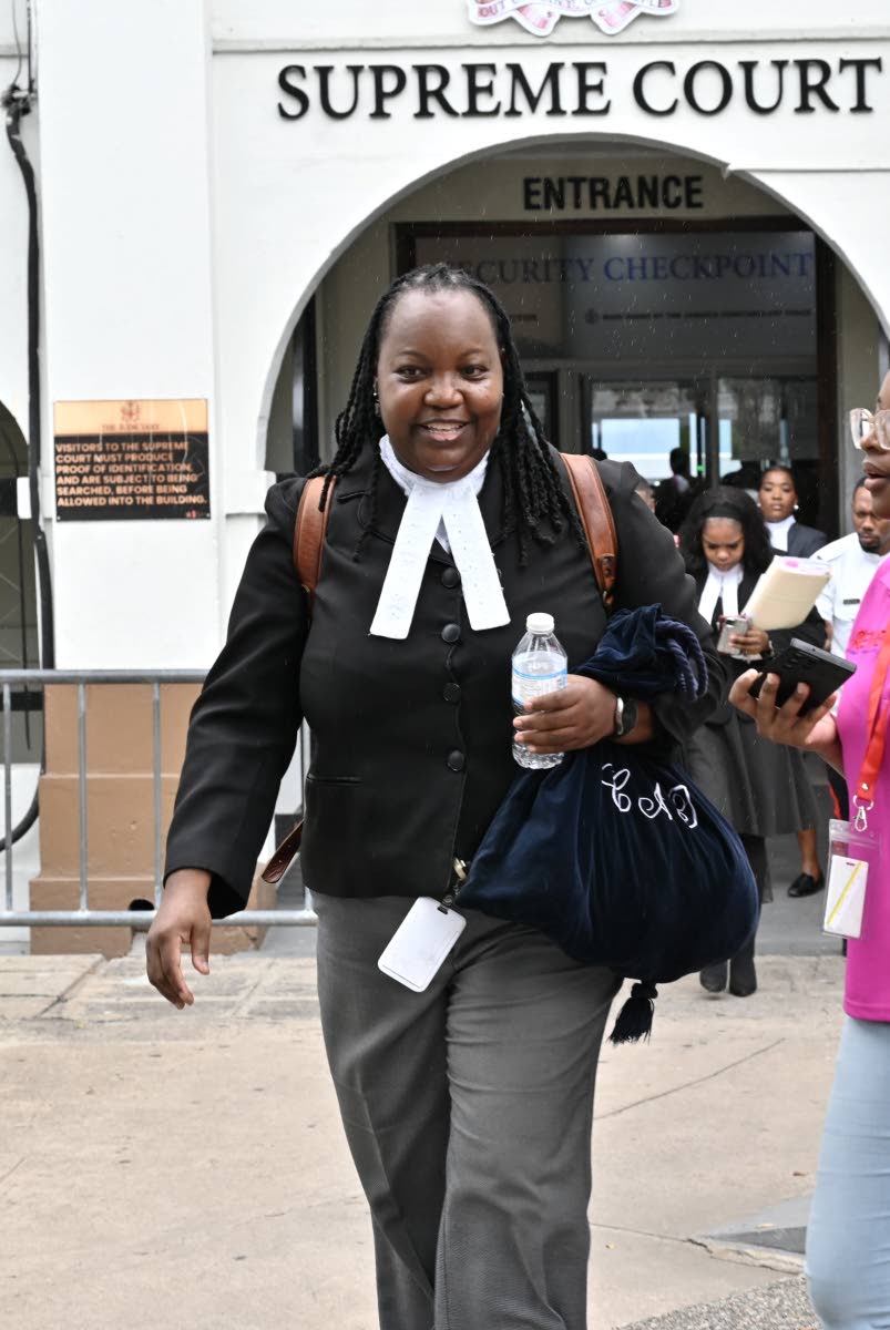 Director of Public Prosecutions Claudette Thompson leaves the Supreme Court after yesterday’s sentencing of Noel Maitland.