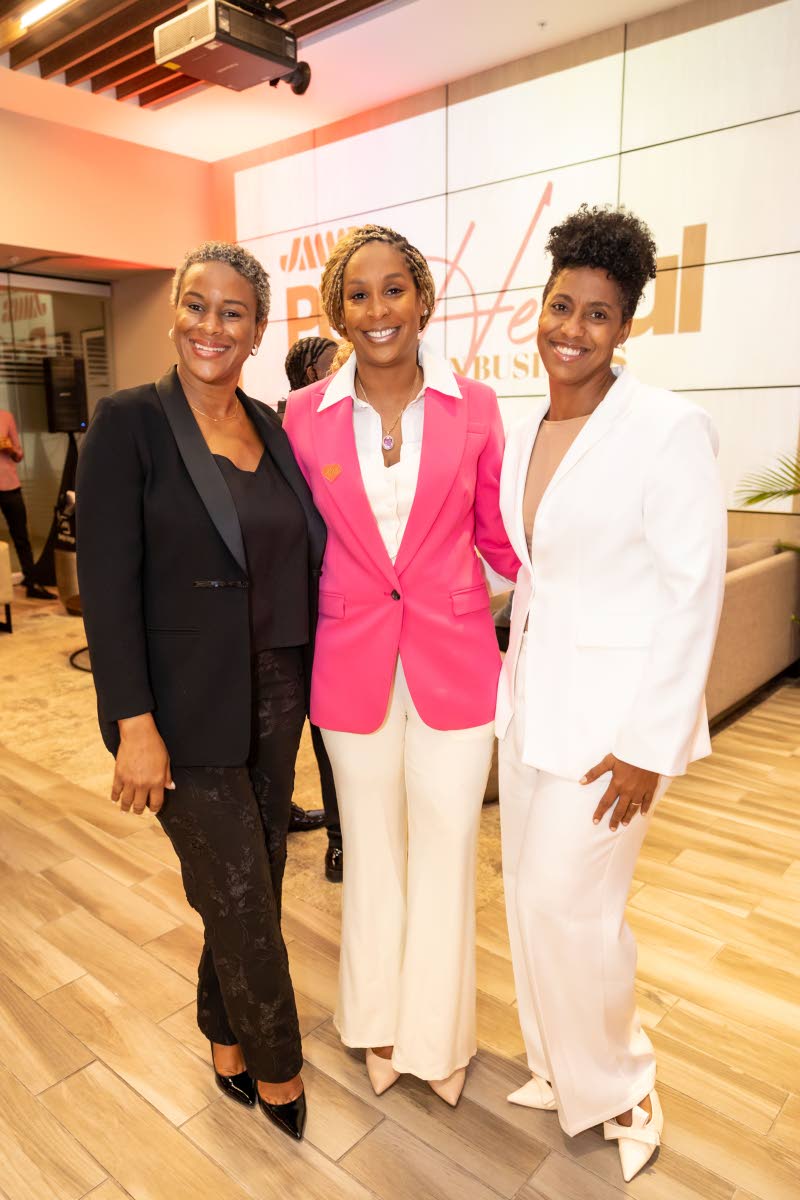 From left: Shikima Hinds, managing director, Shikima Hinds Events Concierge; Shani Duncan Falconer, senior corporate manager, JMMB Group SME Resource Centre; and Imani Duncan-Price, director, Deloitte Jamaica, pose for a photo.