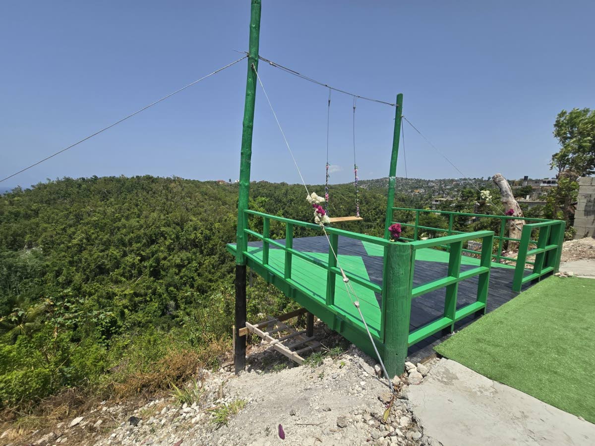 The unlicensed swing attraction before it was demolished.