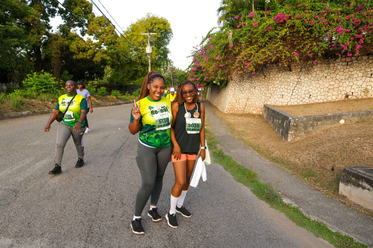 Danielle Grant (left) and Donica Richards bring good vibes to the morning’s activities.