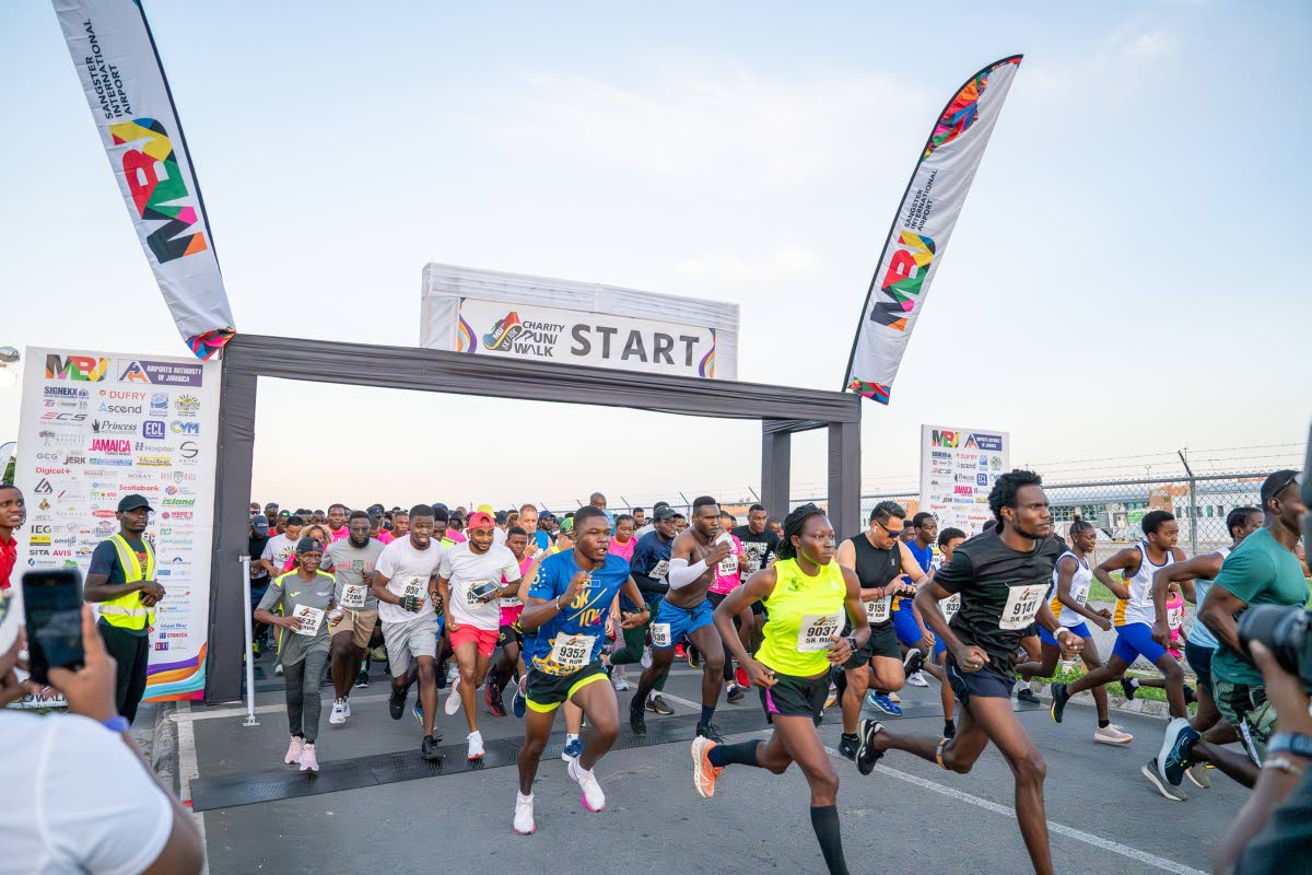 The 2025 MBJ Airports Foundation Charity Run/Walk participants get off  to a great start. 