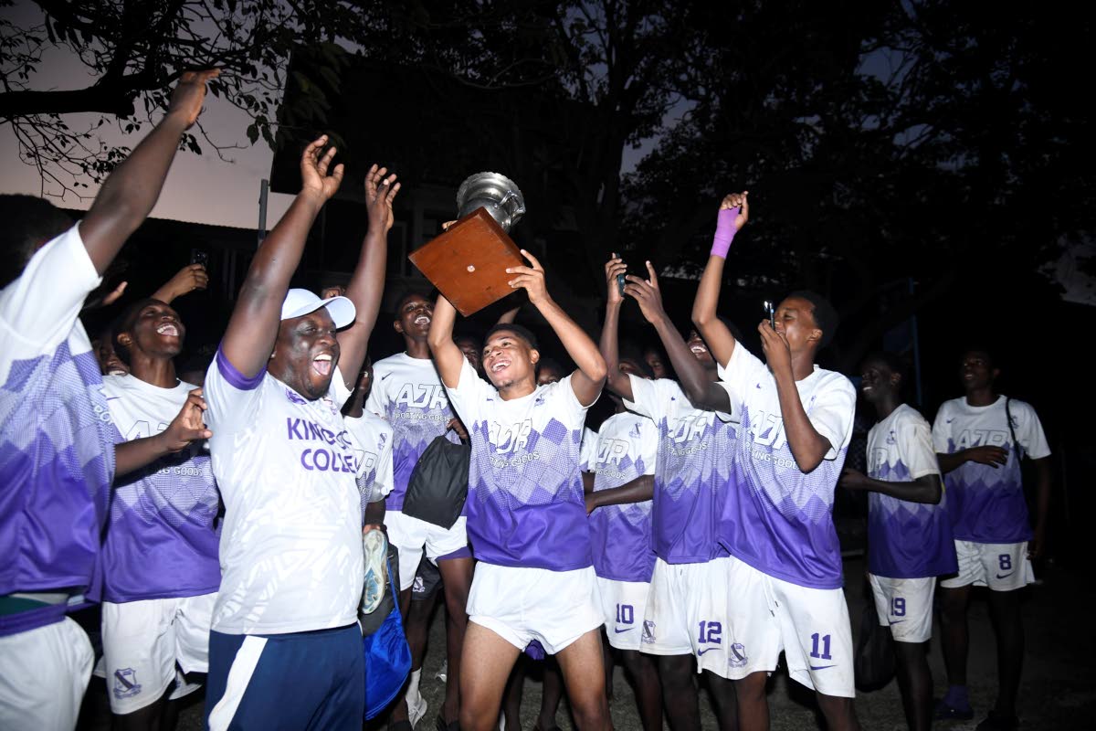 Kingston College players celebrating their win in the 2026 Roper Cup held on August 29, 2026 on the grounds of St. George’s College.