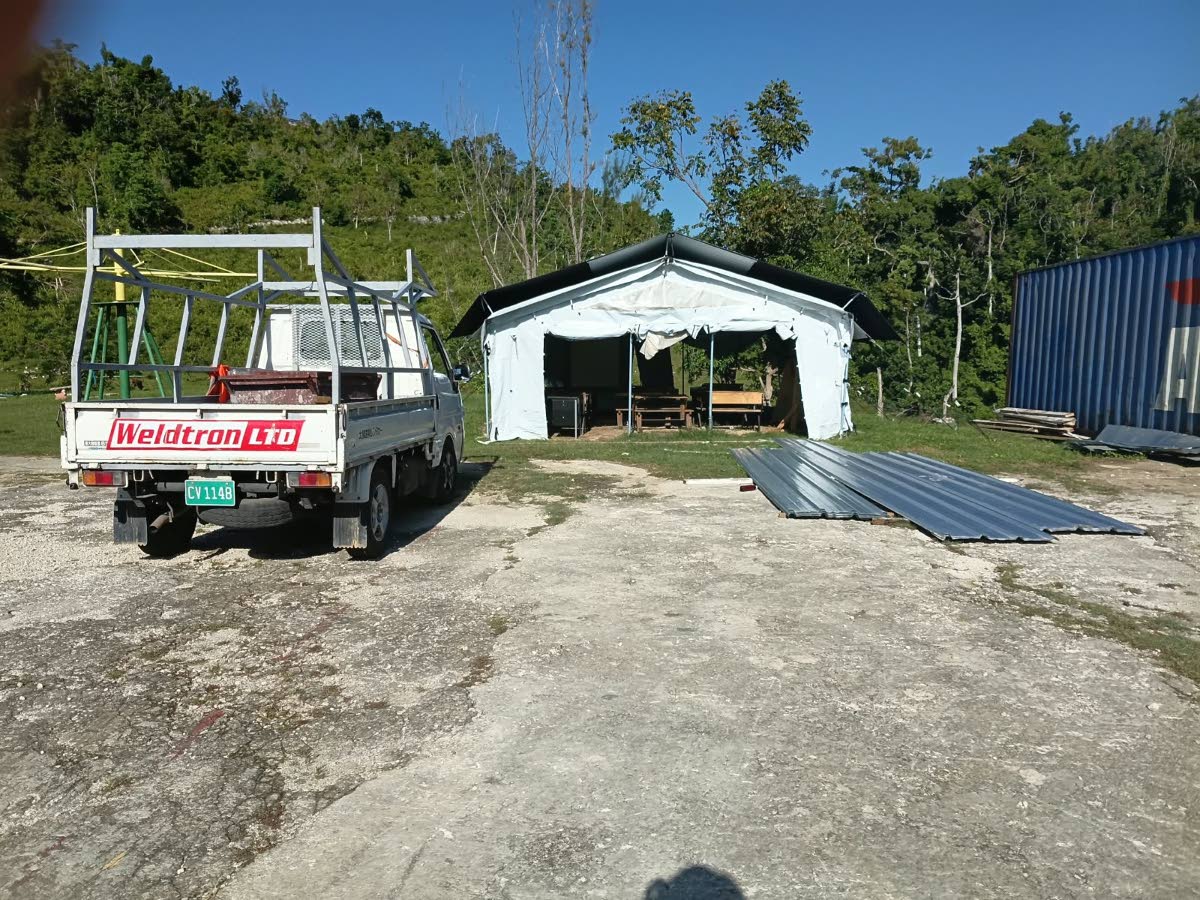 A tent that is being used as a classroom at Carisbrook Primary and Infant School in St Elizabeth.