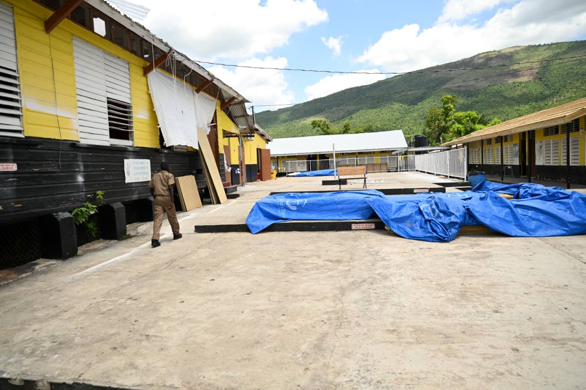 Burnt Savannah Primary School undergoing repairs.