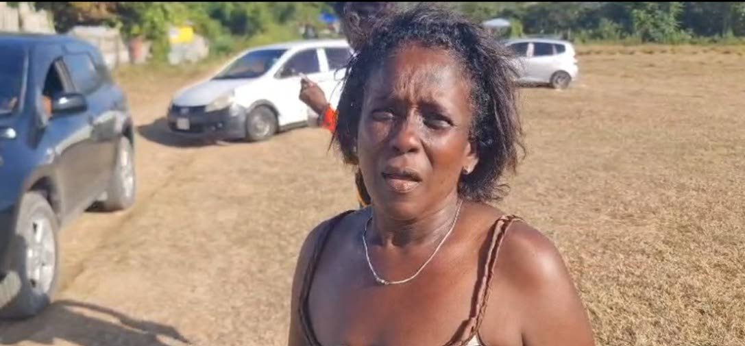 Mother of one of the victims, Lorraine Narine is pictured in this image captured from video shot by  Wilton Tyson, TVJ correspondent.