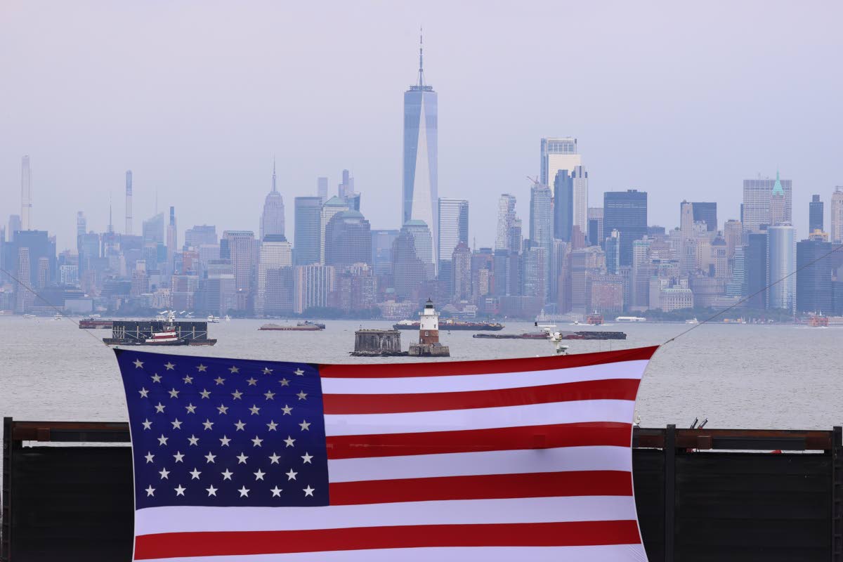 A general view of the New York skyline during an FDNY memorial to commemorate the 25th anniversary of the 9/11 attacks, Wednesday, Sept. 9, 2026, in the Staten Island borough of New York. (AP Photo/Pamela Smith)