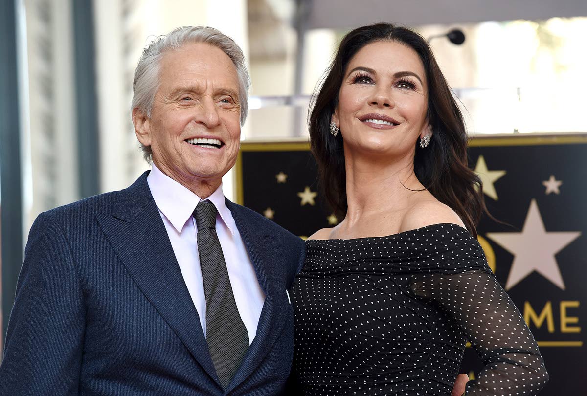 Michael Douglas and his wife Catherine Zeta-Jones appear at a ceremony honouring him with a star on the Hollywood Walk of Fame in Los Angeles on November 6, 2018.