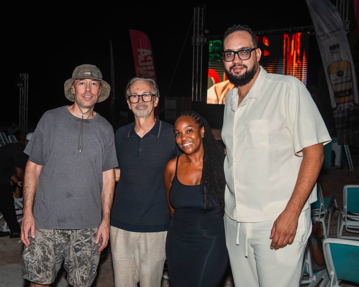 
Rockhouse Foundation Chairman Paul Salmon (second left) is ready for his close-up alongside (from left) his foundation board member Max Glazer, Director of Partnerships Vanessa Moore, and horse-trainer-turned-media-personality Reuben ‘1Clauze’ Hussey.