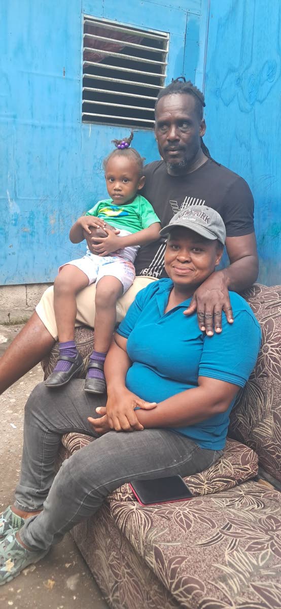Three-year-old Ayana Wilson with her parents Rosalee Eccles and Aeon Wilson.