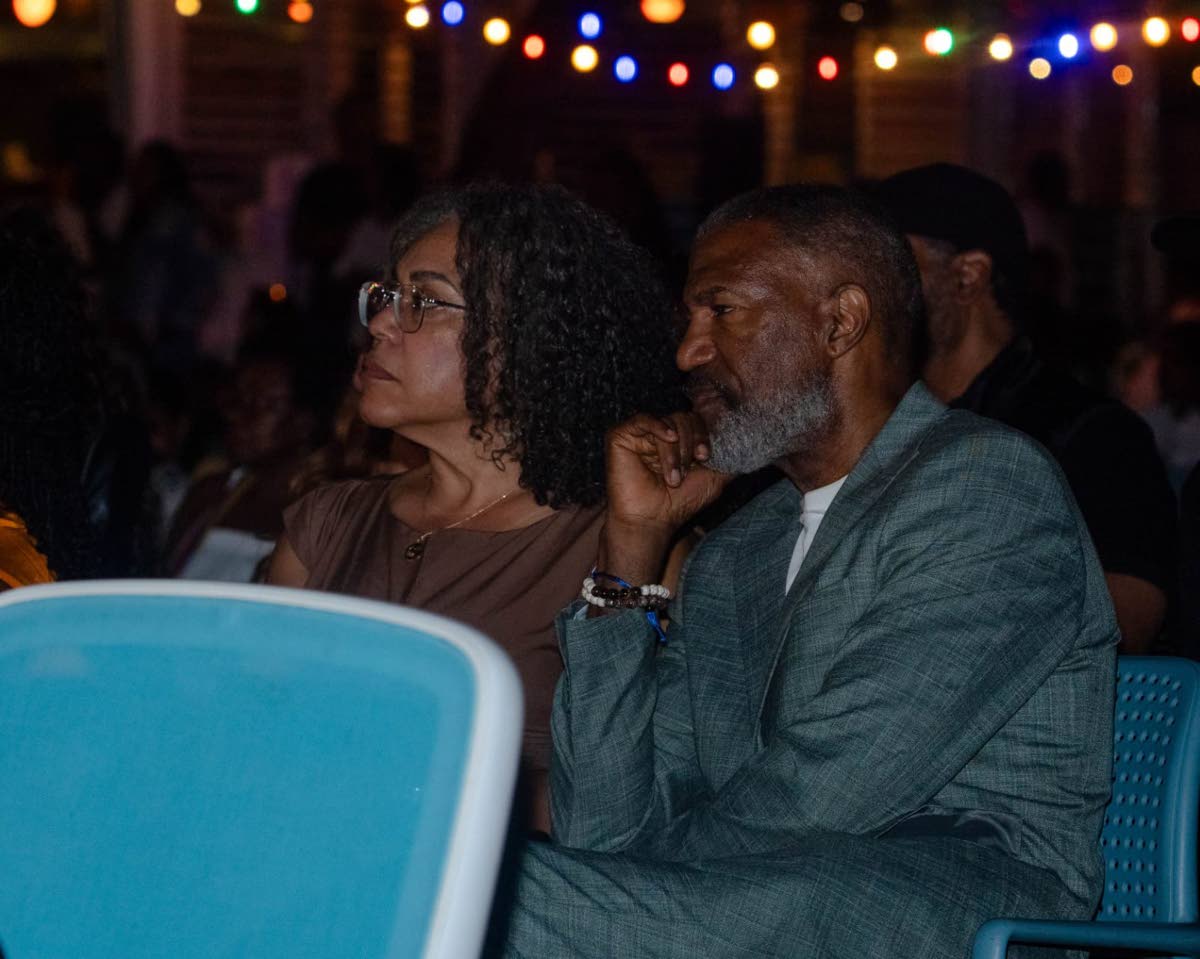 ‘Beauty in Black’ actor Ricco Ross and his wife, actress and writer Julie Ross, take in an episode of director Storm Saulter’s Sky TV ‘tropical noir’ thriller series ‘Possession’ on Night 2 of the NUFF Festival at the Skylark Negril Beach Res