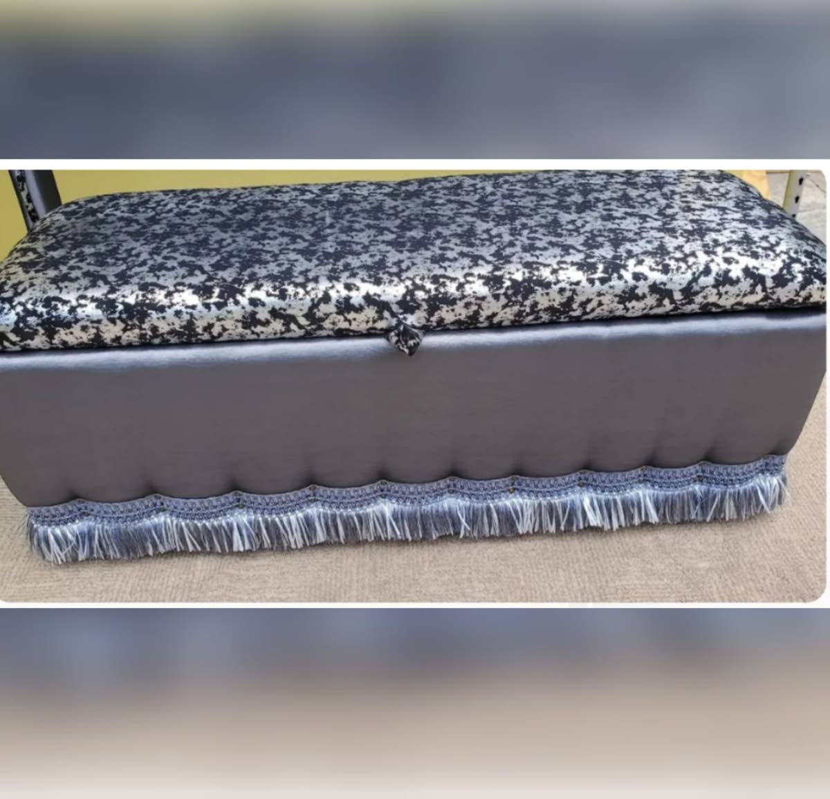 A queen-size ottoman produced by Denise Wheatle.