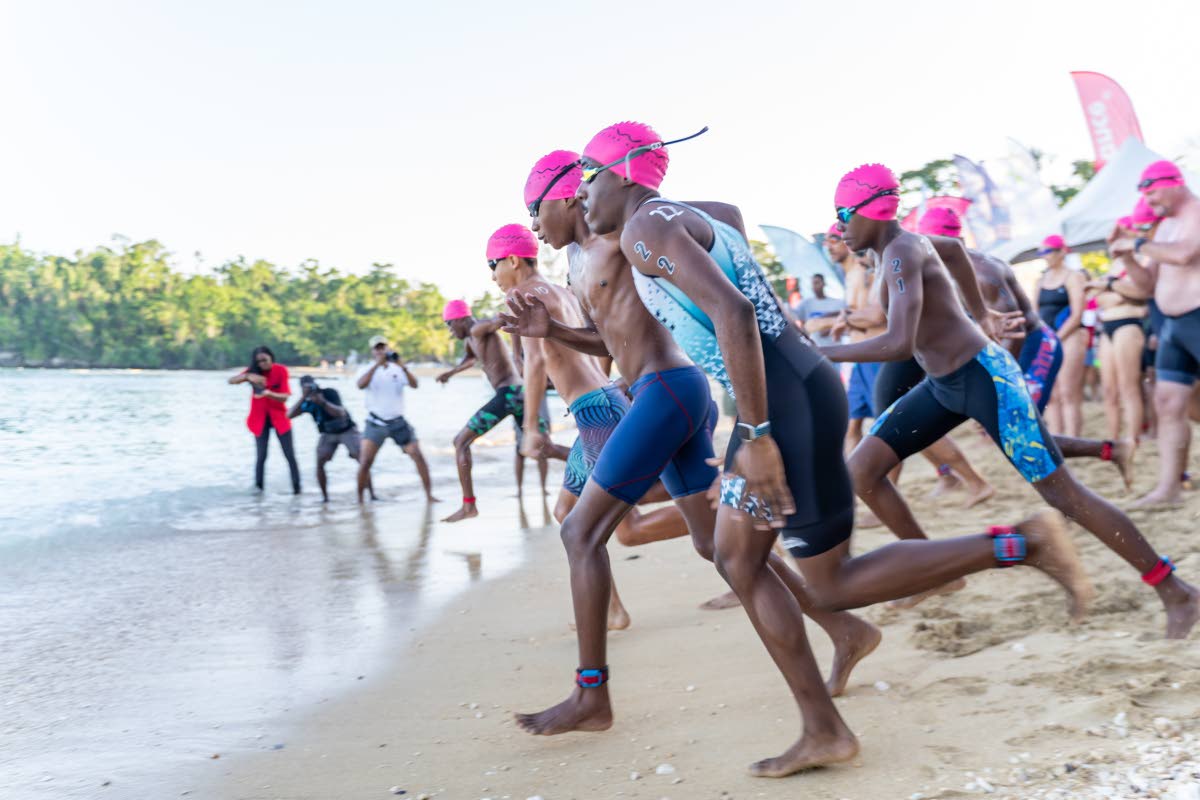 The start of a race during a previous staging of the Jamaica Inn Foundation’s Swim for the Sanctuary, which raises funds for the White River Fish Sanctuary.