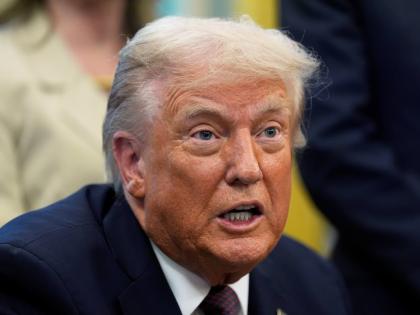 President Donald Trump speaks in the Oval Office of the White House, Monday, September 15, 2025, in Washington. (AP Photo/Alex Brandon)
