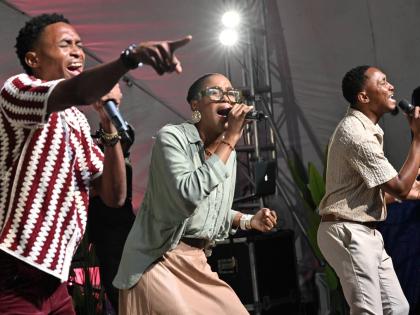 Levy’s Heritage performs at the Jamaica Credit Union League / Cuna Caribbean Insurance Praise in the Park at Emancipation Park in New Kingston on Thursday, October 16.