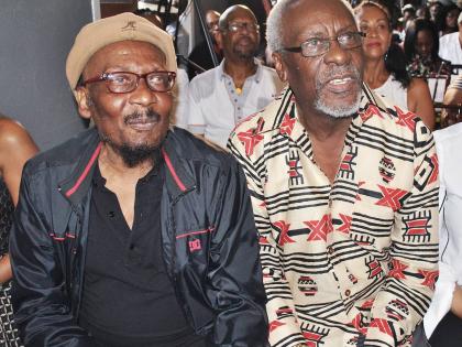 Entertainer Jimmy Cliff (left) and former Prime Minister P.J. Patterson.