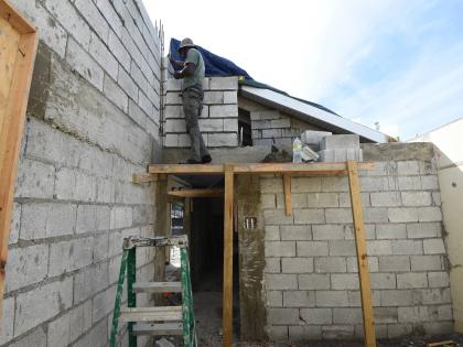 
Reconstruction work under way at Anthony Davis’ home at Edmund Ridge Estates in Montego Bay, St James.