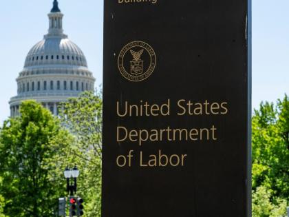 The entrance to the Labor Department is seen near the Capitol in Washington, USA.  AP 